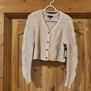 Frye 100% Cotton Cropped Cardigan, NWT